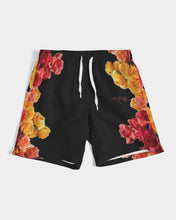 将图片加载到图库查看器,Fall Roses-Black Men's Swim Trunk