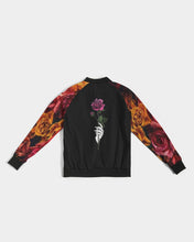 将图片加载到图库查看器,Fall Roses-Black Women's Bomber Jacket