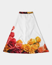 Load image into Gallery viewer, Fall Roses White Women's A-Line Midi Skirt