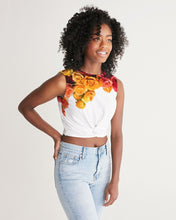 将图片加载到图库查看器,Fall Roses White Women's Twist-Front Tank