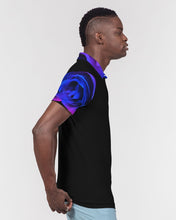 Load image into Gallery viewer, Blue&Purple Rose Men's Slim Fit Short Sleeve Polo
