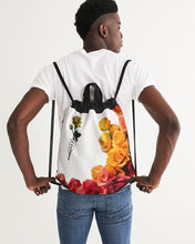 Load image into Gallery viewer, Fall Roses White Canvas Drawstring Bag