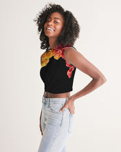 将图片加载到图库查看器,Fall Roses-Black Women's Twist-Front Tank