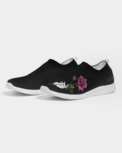 Cargar imagen en el visor de la galería, Fall Roses-Black Women's Slip-On Flyknit Shoe