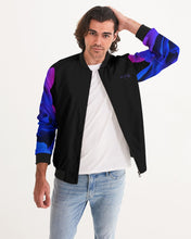 将图片加载到图库查看器,Blue&Purple Rose Men's Bomber Jacket