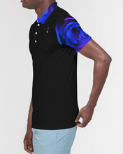 Load image into Gallery viewer, Blue&Purple Rose Men's Slim Fit Short Sleeve Polo