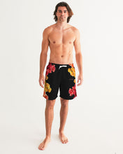 将图片加载到图库查看器,Fall Roses-Black Men's Swim Trunk