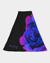 Load image into Gallery viewer, Blue&Purple Rose Women's A-Line Midi Skirt