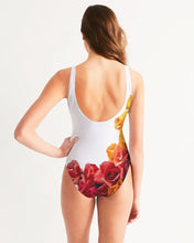 Load image into Gallery viewer, Fall Roses White Women's One-Piece Swimsuit