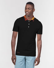 将图片加载到图库查看器,Fall Roses-Black Men's Slim Fit Short Sleeve Polo