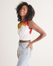 将图片加载到图库查看器,Fall Roses White Women's Twist-Front Tank