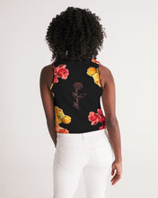 将图片加载到图库查看器,Fall Roses-Black Women's Cropped Tank