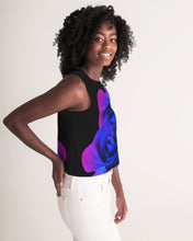 将图片加载到图库查看器,Blue&Purple Rose Women's Cropped Tank