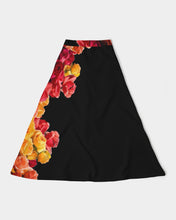 将图片加载到图库查看器,Fall Roses-Black Women's A-Line Midi Skirt