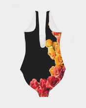 将图片加载到图库查看器,Fall Roses-Black Women's One-Piece Swimsuit