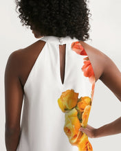 将图片加载到图库查看器,Fall Roses White Women's Halter Dress