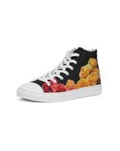 Load image into Gallery viewer, Fall Roses-Black Women&#39;s Hightop Canvas Shoe
