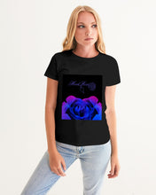 Load image into Gallery viewer, Blue&amp;Purple Rose Women&#39;s Graphic Tee

