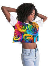 Load image into Gallery viewer, Special Edition* Tie Dye Pride 2021 Women&#39;s Lounge Cropped Tee
