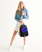 Load image into Gallery viewer, Blue and Purple Rose Small Canvas Backpack
