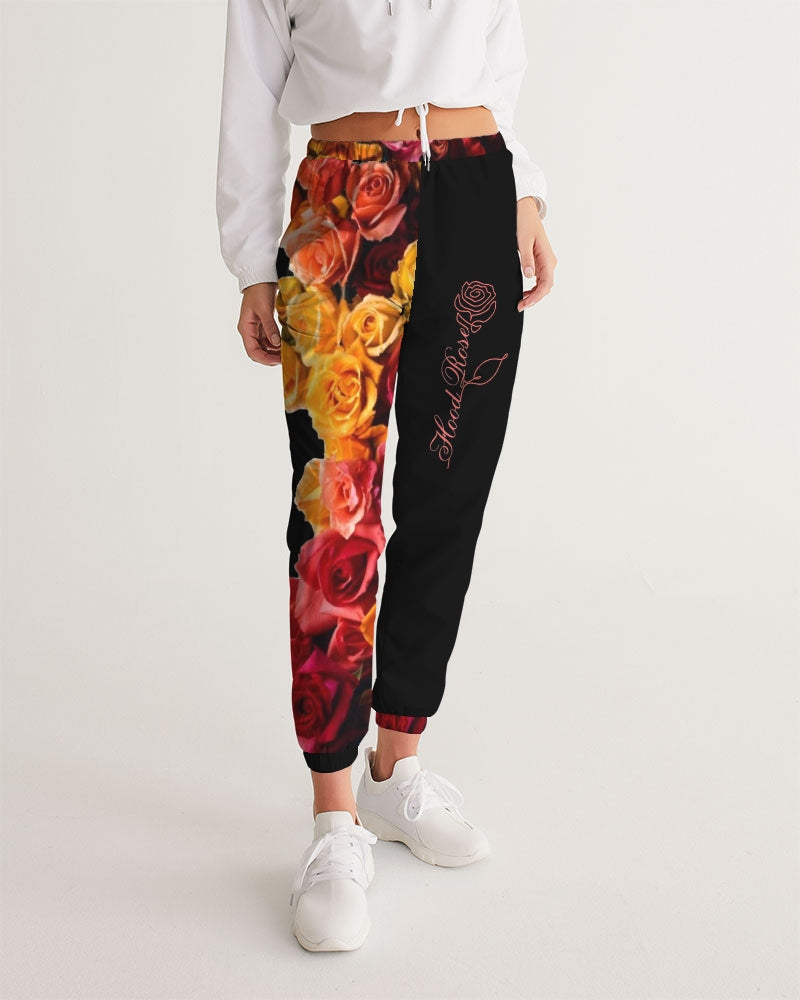 Fall Roses-Black Women's Track Pants