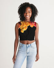 Load image into Gallery viewer, Fall Roses-Black Women&#39;s Twist-Front Tank
