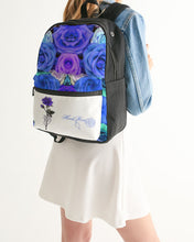 Load image into Gallery viewer, Bloomin&#39; Blues Small Canvas Backpack
