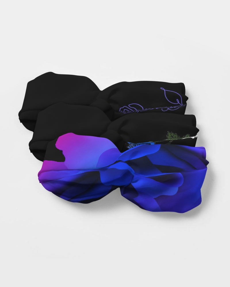 Blue&Purple Rose Twist Knot Headband Set