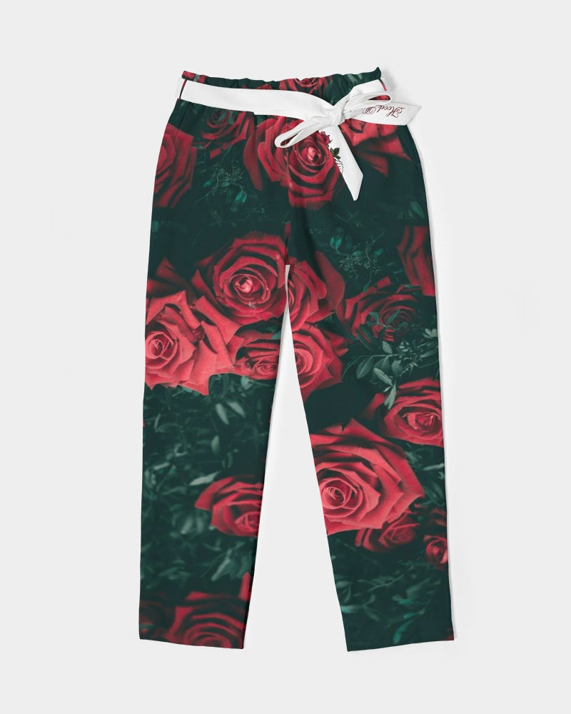 La Colora Women's Belted Tapered Pants