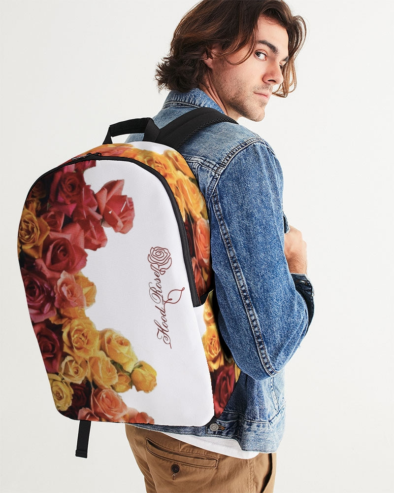 Fall Roses White Large Backpack