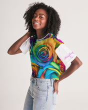 Load image into Gallery viewer, Special Edition* Tie Dye Pride 2021 Women&#39;s Lounge Cropped Tee
