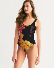 Load image into Gallery viewer, Fall Roses-Black Women&#39;s One-Piece Swimsuit
