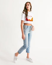 Load image into Gallery viewer, Fall Roses White Women&#39;s Cropped Tee
