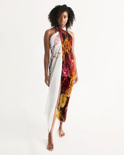 Load image into Gallery viewer, Fall Roses White Swim Cover Up
