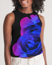 Load image into Gallery viewer, Blue&amp;Purple Rose Women&#39;s Cropped Tank
