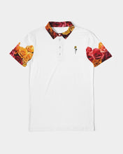 Load image into Gallery viewer, Fall Roses White Men&#39;s Slim Fit Short Sleeve Polo
