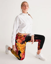 Load image into Gallery viewer, Fall Roses-Black Women&#39;s Track Pants
