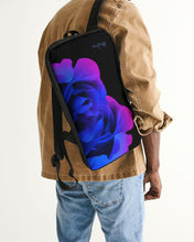Load image into Gallery viewer, Blue and Purple Rose Slim Tech Backpack
