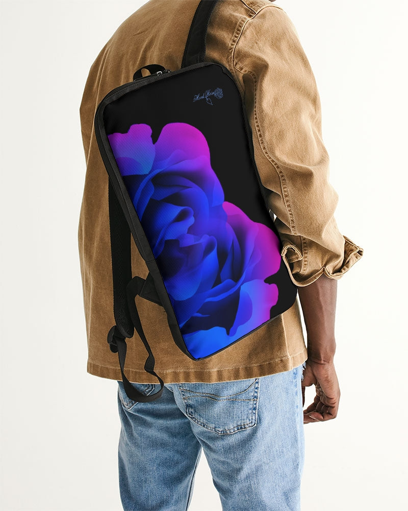 Blue and Purple Rose Slim Tech Backpack
