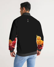 Load image into Gallery viewer, Fall Roses-Black Men&#39;s Stripe-Sleeve Track Jacket
