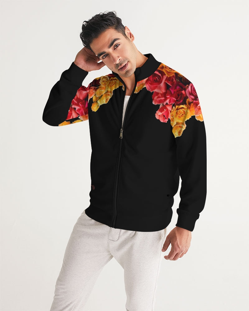 Fall Roses-Black Men's Track Jacket