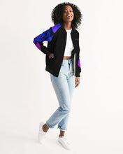 Load image into Gallery viewer, Blue&amp;Purple Rose Women&#39;s Bomber Jacket
