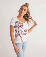 Load image into Gallery viewer, LIMITED EDITION* Pride Rose 2021 Women&#39;s V-Neck Tee
