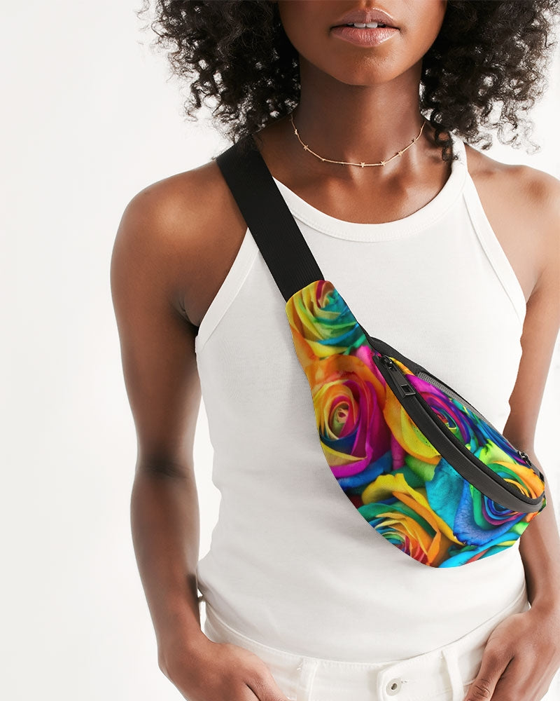 Rainbow-Roses Crossbody Sling Bag