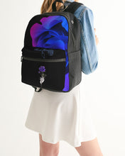 Load image into Gallery viewer, Blue and Purple Rose Small Canvas Backpack
