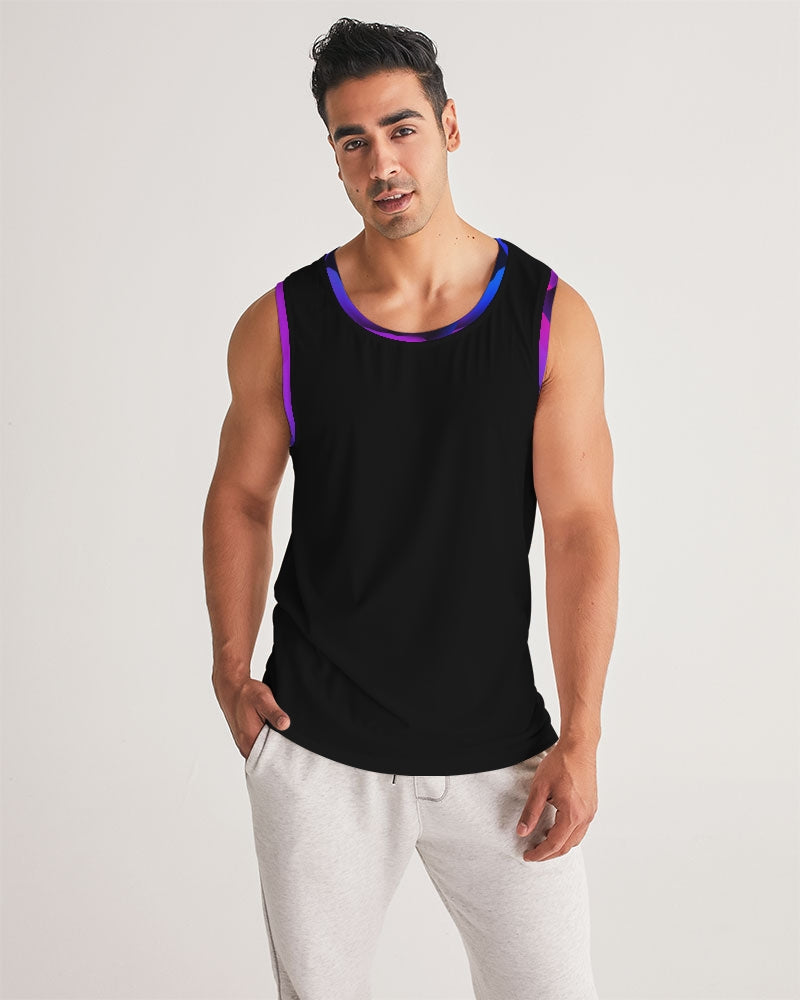 Blue&Purple Rose Men's Sports Tank