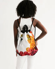 Load image into Gallery viewer, Fall Roses White Canvas Drawstring Bag
