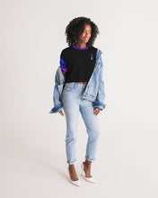 Load image into Gallery viewer, Blue&amp;Purple Rose Women&#39;s Lounge Cropped Tee
