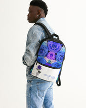 Load image into Gallery viewer, Bloomin&#39; Blues Small Canvas Backpack
