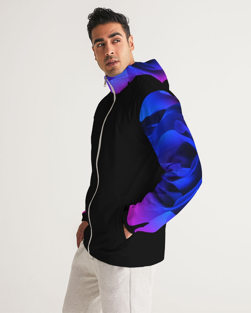 Blue&Purple Rose Men's Windbreaker